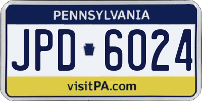 PA license plate JPD6024