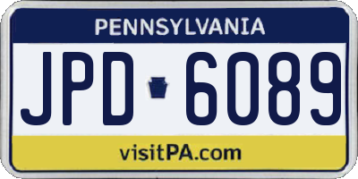 PA license plate JPD6089