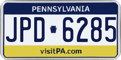 PA license plate JPD6285