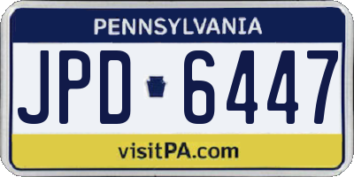 PA license plate JPD6447