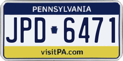 PA license plate JPD6471