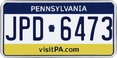 PA license plate JPD6473