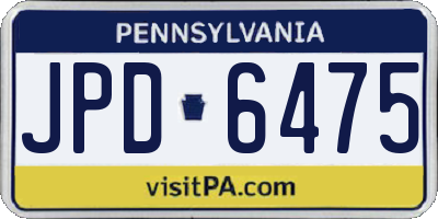PA license plate JPD6475
