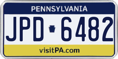 PA license plate JPD6482