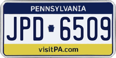 PA license plate JPD6509