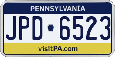 PA license plate JPD6523