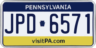 PA license plate JPD6571