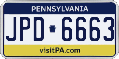 PA license plate JPD6663