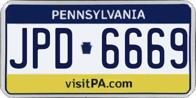 PA license plate JPD6669