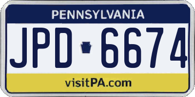 PA license plate JPD6674