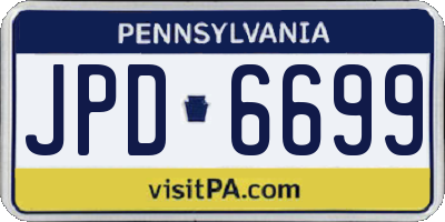 PA license plate JPD6699