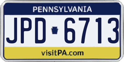 PA license plate JPD6713
