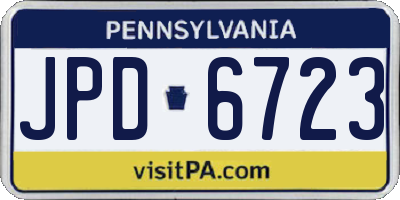 PA license plate JPD6723