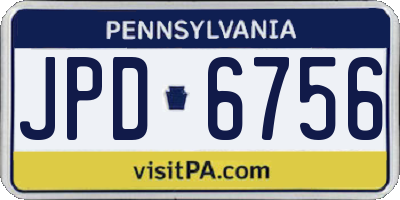 PA license plate JPD6756