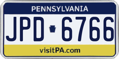 PA license plate JPD6766