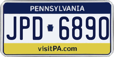 PA license plate JPD6890