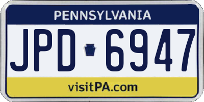 PA license plate JPD6947
