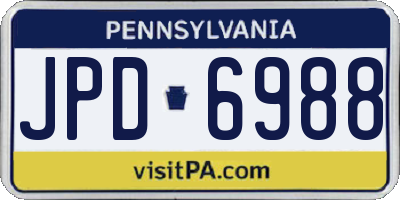 PA license plate JPD6988