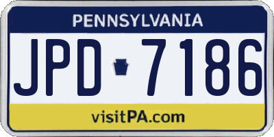 PA license plate JPD7186