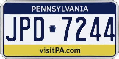 PA license plate JPD7244