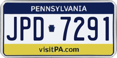 PA license plate JPD7291