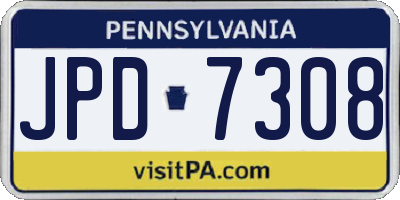 PA license plate JPD7308