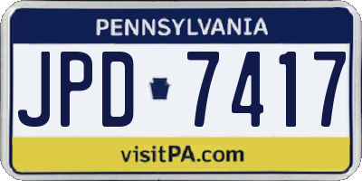 PA license plate JPD7417