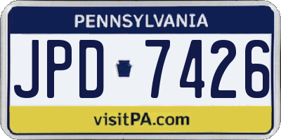 PA license plate JPD7426