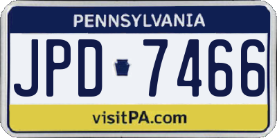 PA license plate JPD7466
