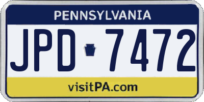 PA license plate JPD7472