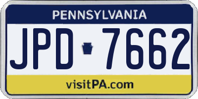 PA license plate JPD7662