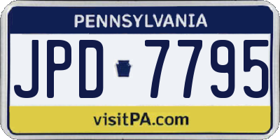 PA license plate JPD7795