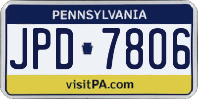 PA license plate JPD7806