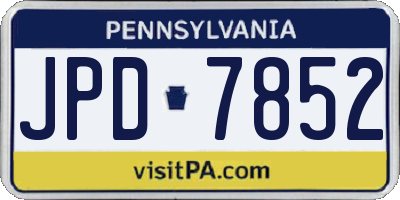 PA license plate JPD7852