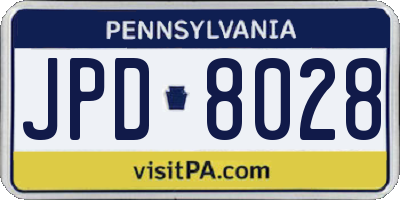 PA license plate JPD8028