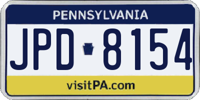 PA license plate JPD8154