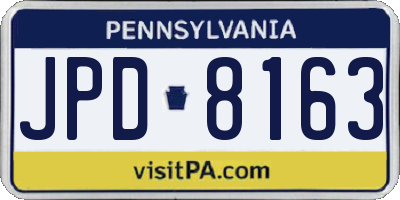 PA license plate JPD8163