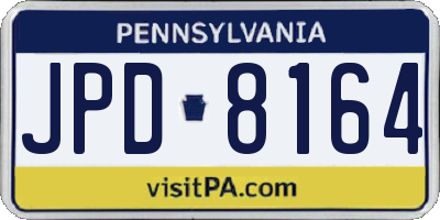 PA license plate JPD8164