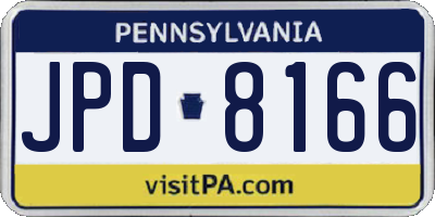 PA license plate JPD8166