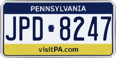 PA license plate JPD8247