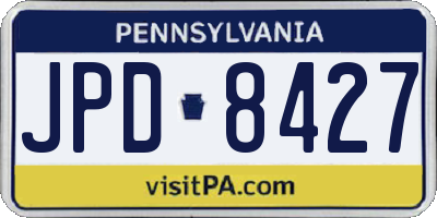 PA license plate JPD8427