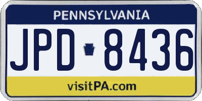PA license plate JPD8436