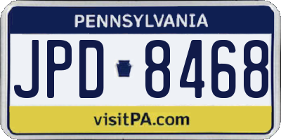 PA license plate JPD8468