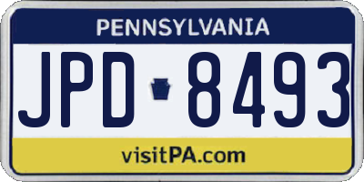 PA license plate JPD8493