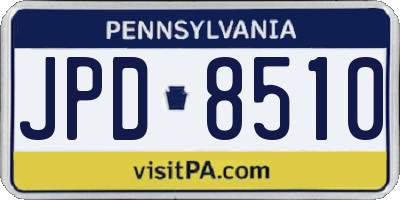 PA license plate JPD8510