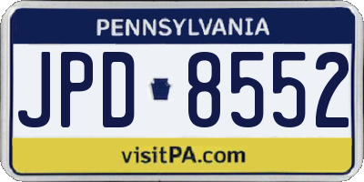 PA license plate JPD8552