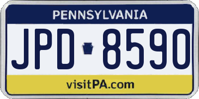 PA license plate JPD8590