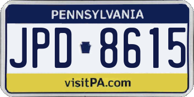 PA license plate JPD8615