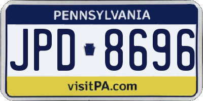 PA license plate JPD8696