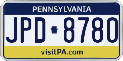 PA license plate JPD8780